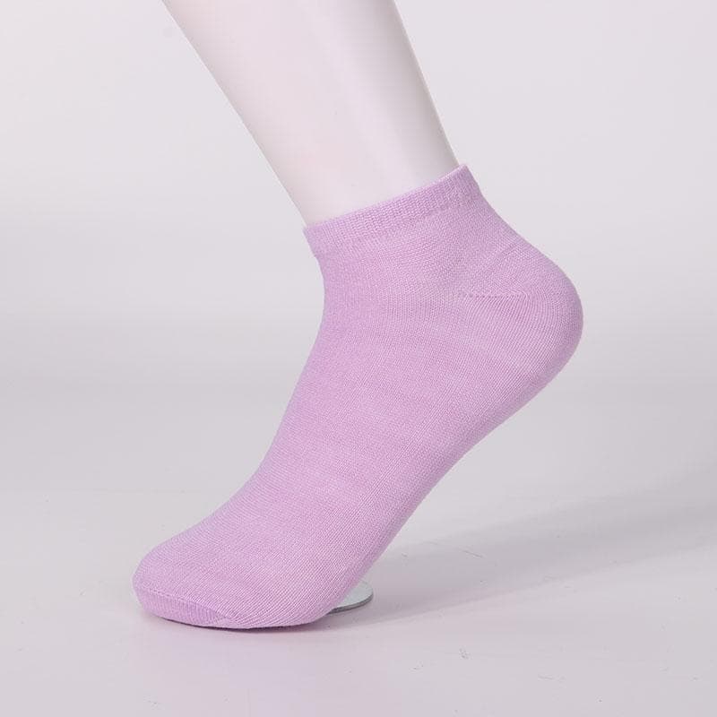 1 Pair Low Cut Cotton Ankle Women Boat Socks Candy Color Breathable Ankle Boat Socks Soft Casual One Size lavender