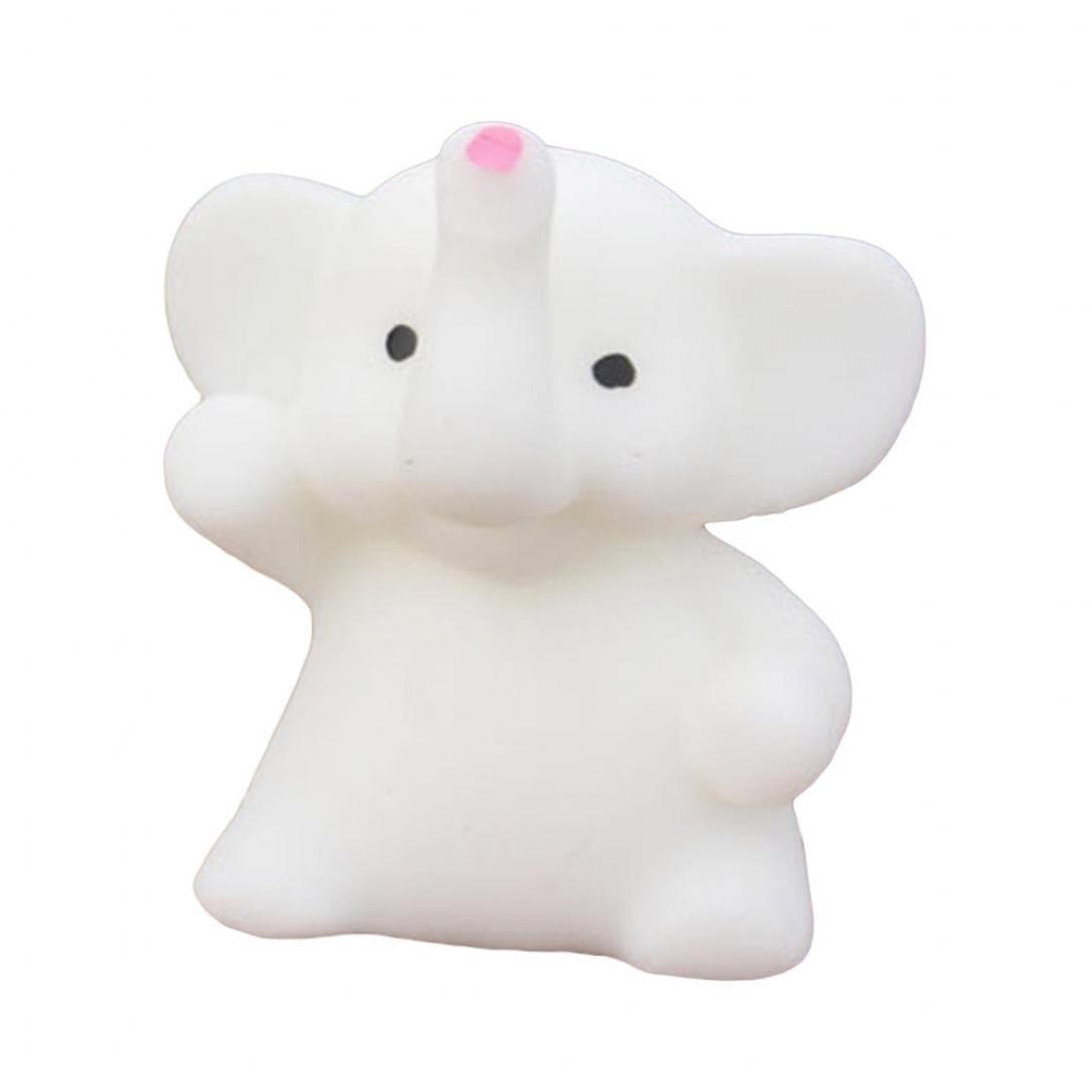 Easy Fitness Store Cute Squishy Elephant Squeeze Healing Fun Kids Kawaii Toy Stress Reliever Decor white