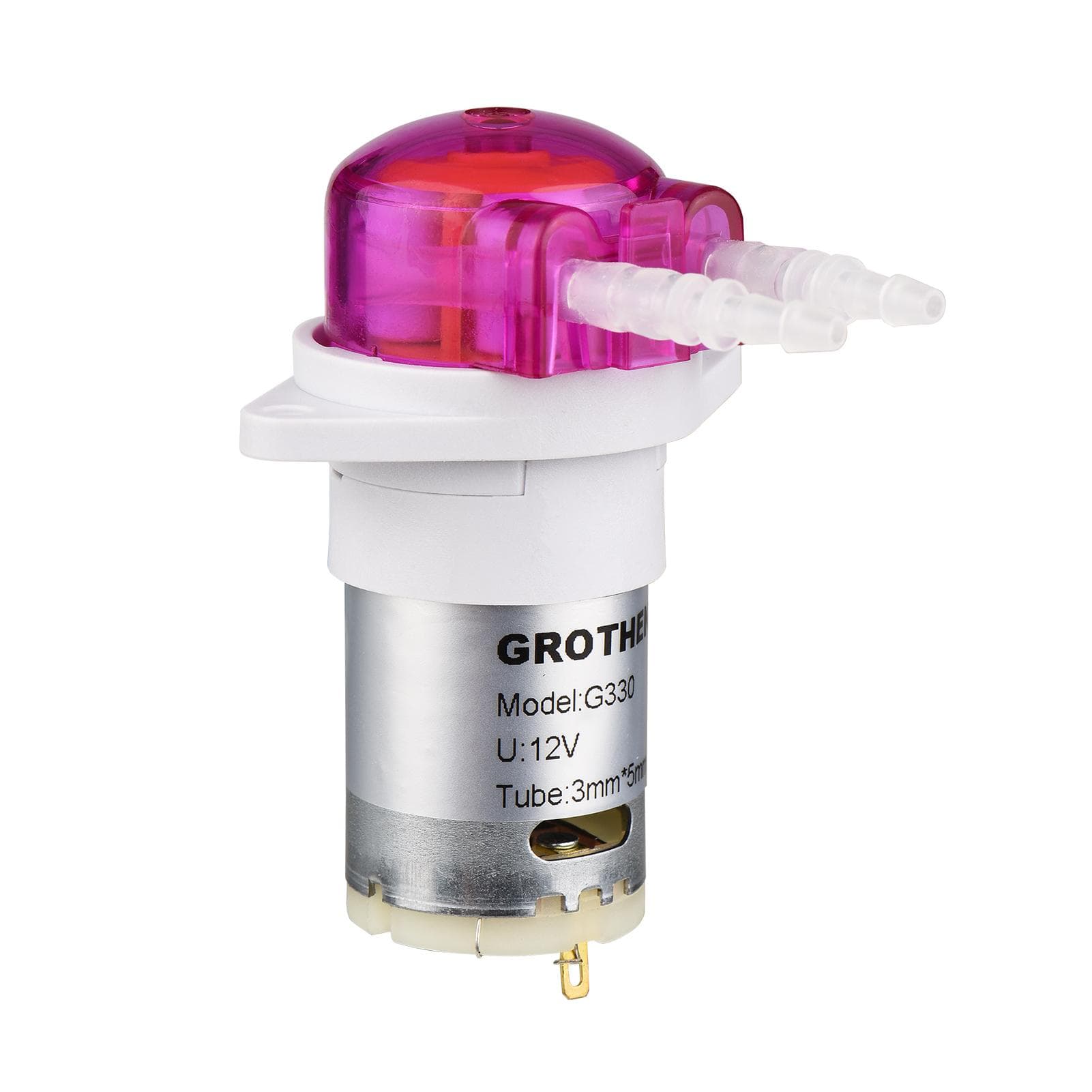 GROTHEN Peristaltic Pump Dosing Pump Mini Pump Liquid Self-priming Water Pump Silicone Tube for 12V 2x4mm