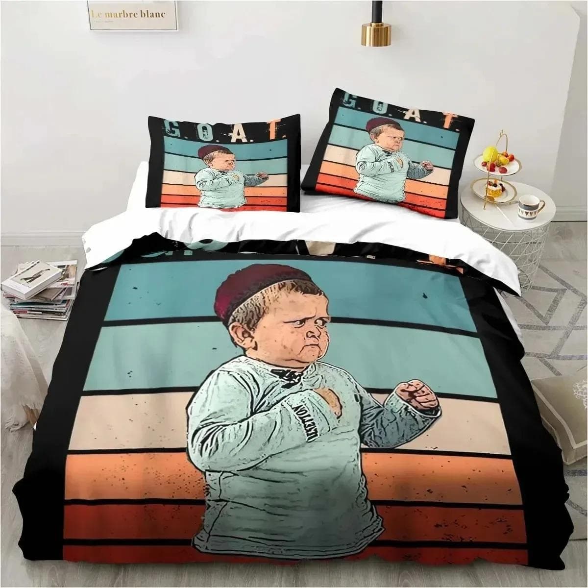 Hasbulla Magomedov Fighting Meme Bedding Set Three Piece Bed Set Single Double King Size Bed Duvet Cover Set Bedroom Quilt Cover 70x133cm 2pcs