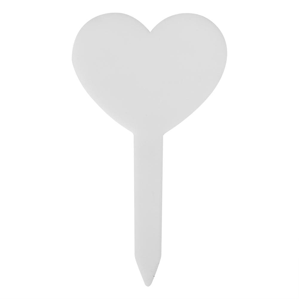 100PCS Colors Gardening Label Heart shape Plant Label PVC Material Waterproof Durable White White
