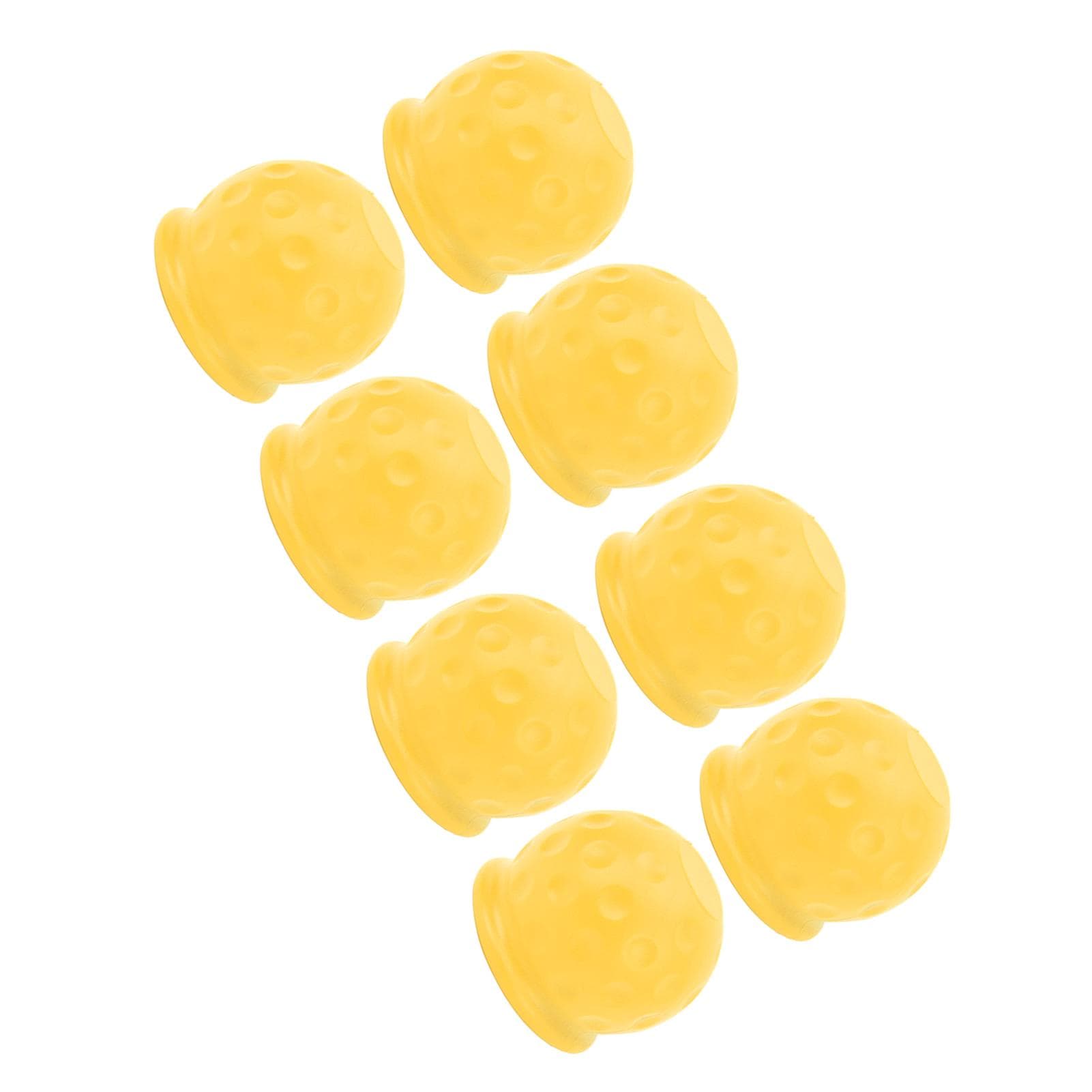 8Pcs Truck Tow Ball Cover 50mm Strong Protection Soft Rugged Trailer Hitch Ball Cover for RV yellow