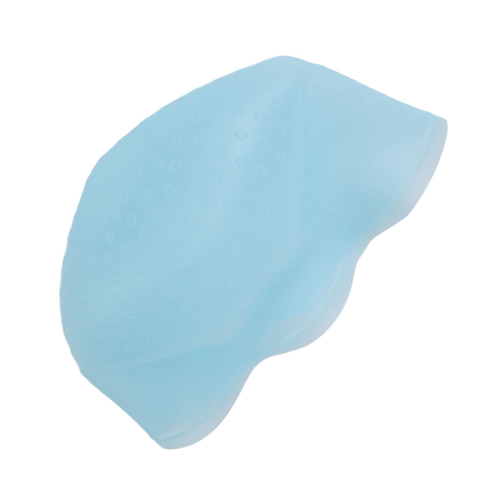 Hair Highlight Cap With Hook Needle Silicone Hair Staining Cap Home Hair Salon Transparent Hair Dye blue