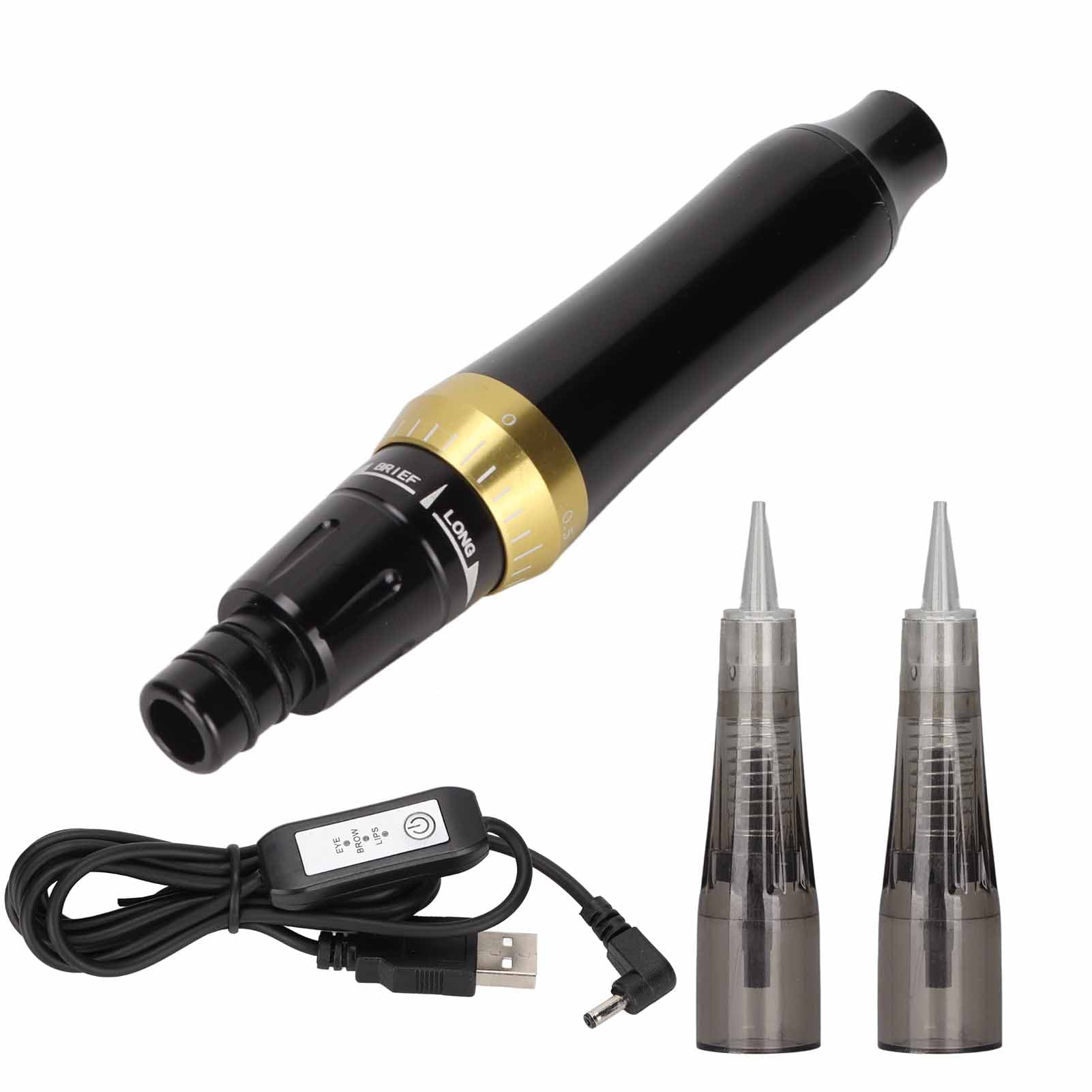 Semi Permanent Tattoo Pen Eyebrow Lip Eyeliner Microblading Makeup Machine Black 110‑240V US Plug US Plug