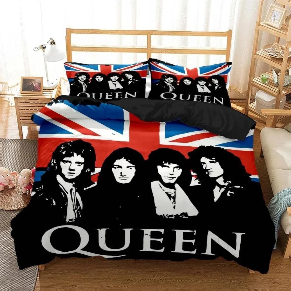 Königin Rockband Digital printed bedding for Boys Queen bedding set Soft and comfortable Customized King size bedding set EU SuperKing 260x220