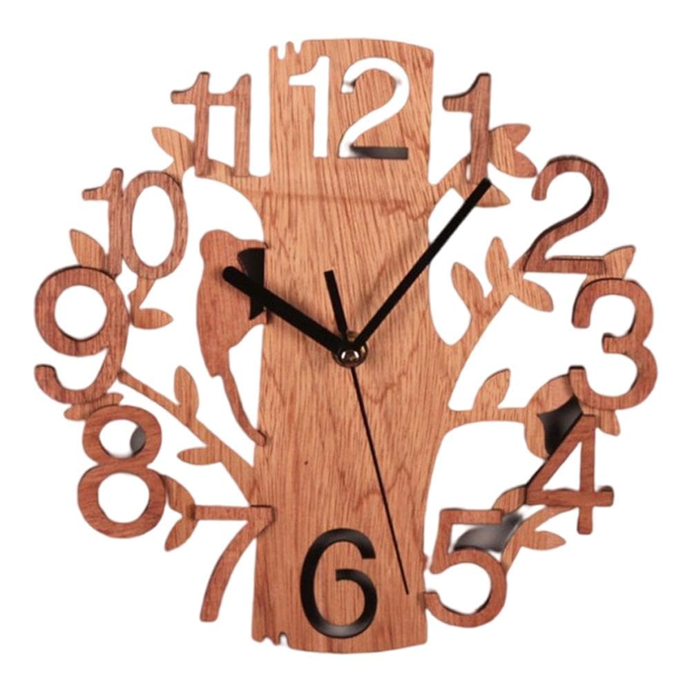 Wall Clock Tree Shape Silent Non Ticking Clock for Office Living Room Bedroom Decor black