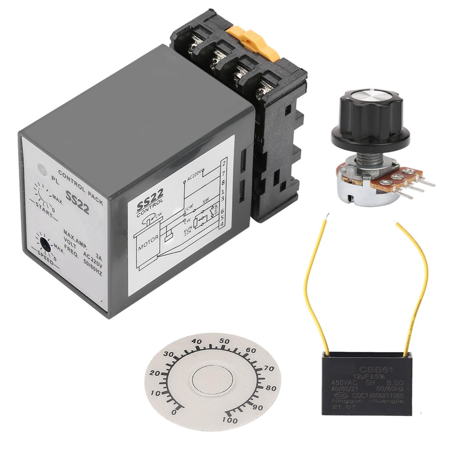 Electronic AC 220V SS22 5060Hz Motor Speed Controller 901700RPM