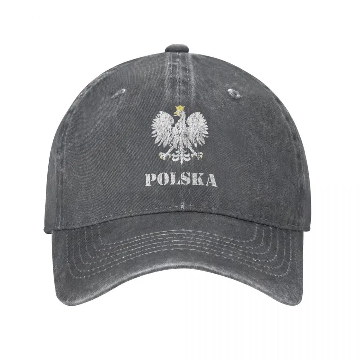 Vintage Polska Vintage Poland Polish Flag Baseball Cap Distressed Denim Polish Eagle Outdoor Activities Caps Hat Adjustable dark gray