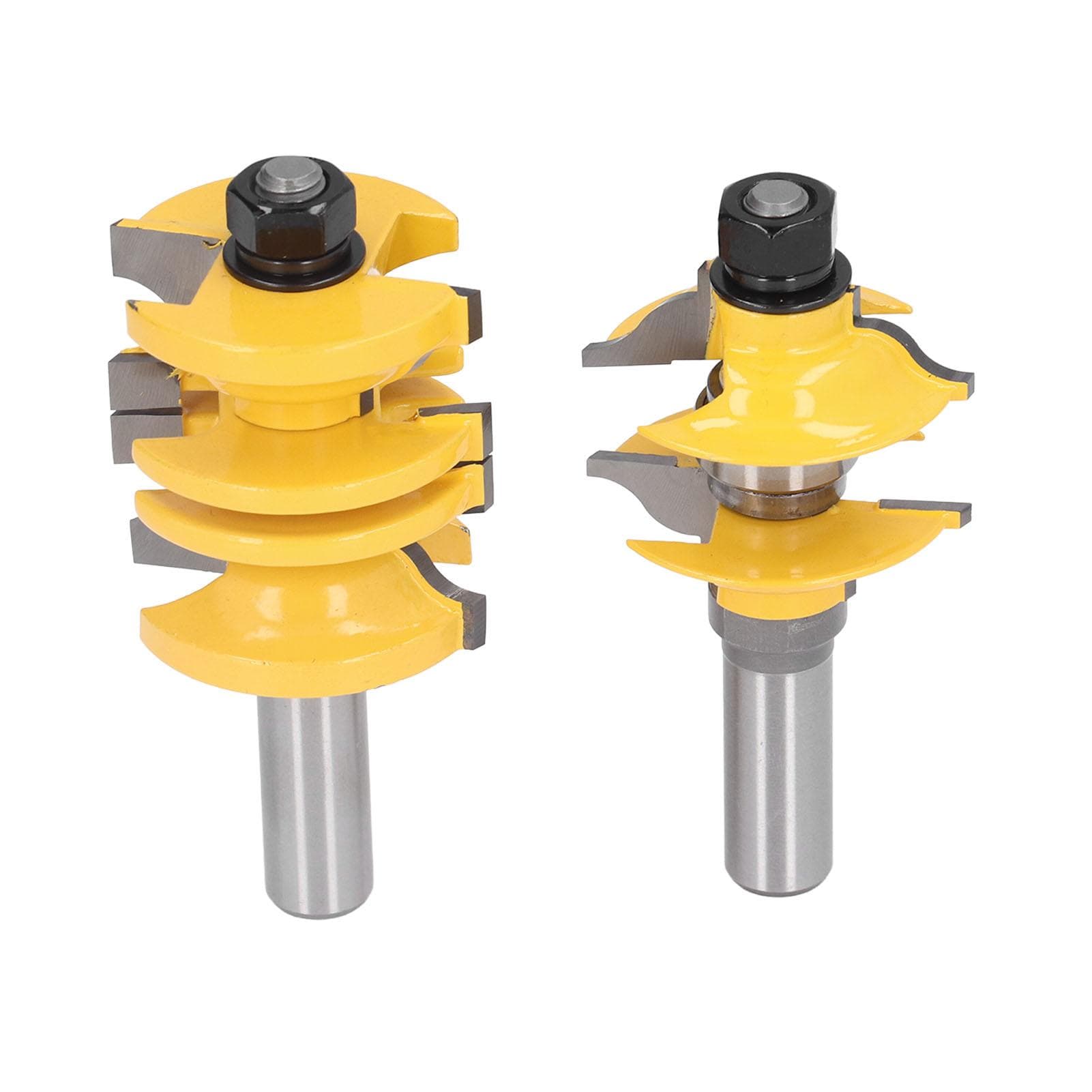2PcsSet Entry Door Tenon Router Bit Carbon Steel Alloy Adjustable Stile Rail Milling Cutter 12in