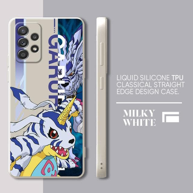 Phone Case For Samsung Galaxy A33 A73 A13 A12 A32 A23 A52 A13 A72 A22 A53 A42 A52s Square Liquid Cover Digital Monster Digimon Samsung A13 5G
