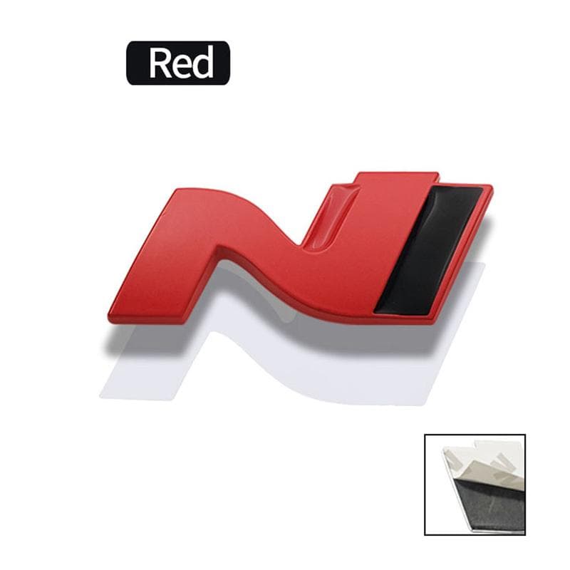 3D Metal N Emblem Grille Badge Stickers Decal For N LINE i30 i20 Sonata Accent Tucson Elantra IX35 Coolpad Azera Getz red