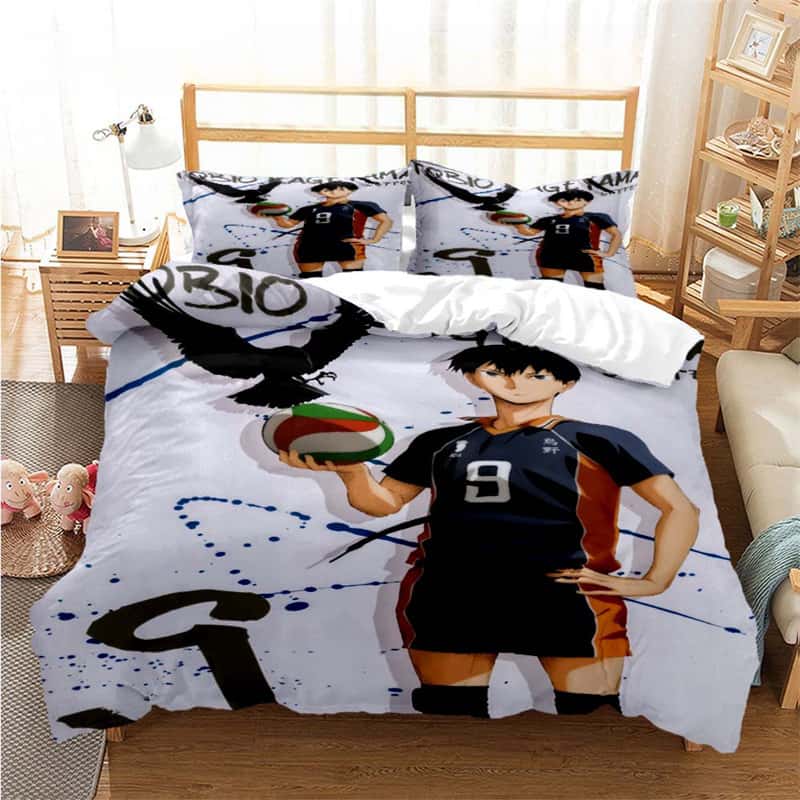 3d Print Volleyball Anime Haikyu Duvet Cover Set Cartoon Kids Boys Bedding Set Bedclothes Girls Teens Quilt Cover Bed Linen Set EU Twin 135x200cm