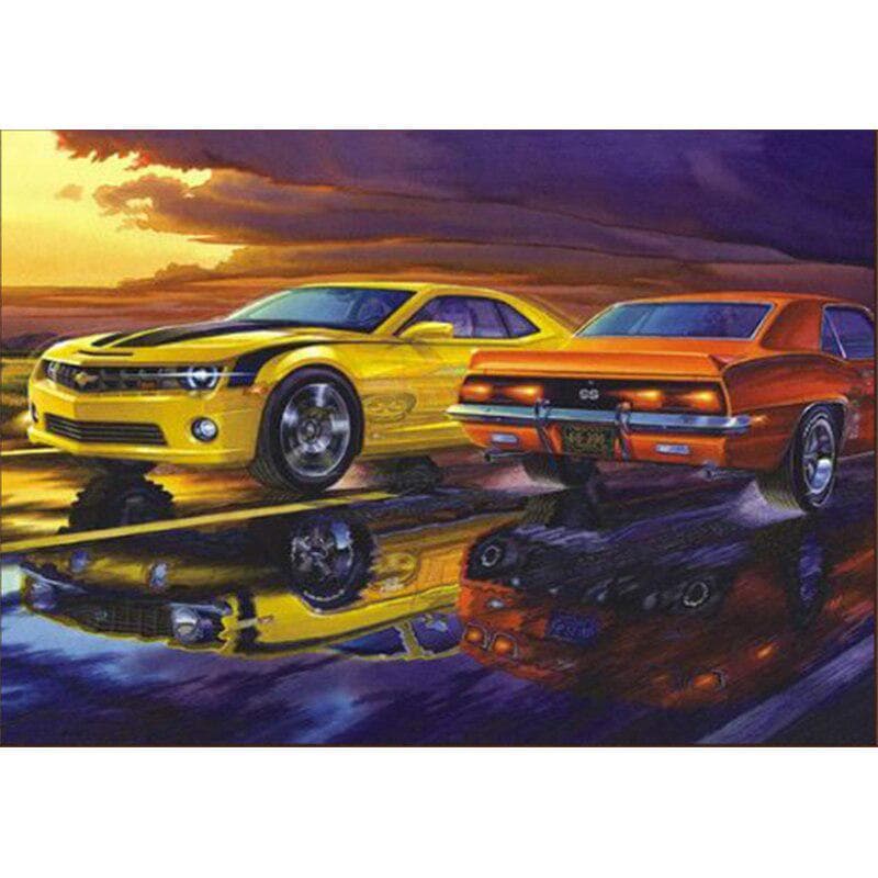 Diamond Painting Diamond Mosaic Diamond Embroidery Yellow Car Pattern Gift Handmade Hobby Home Decor 20X30CM