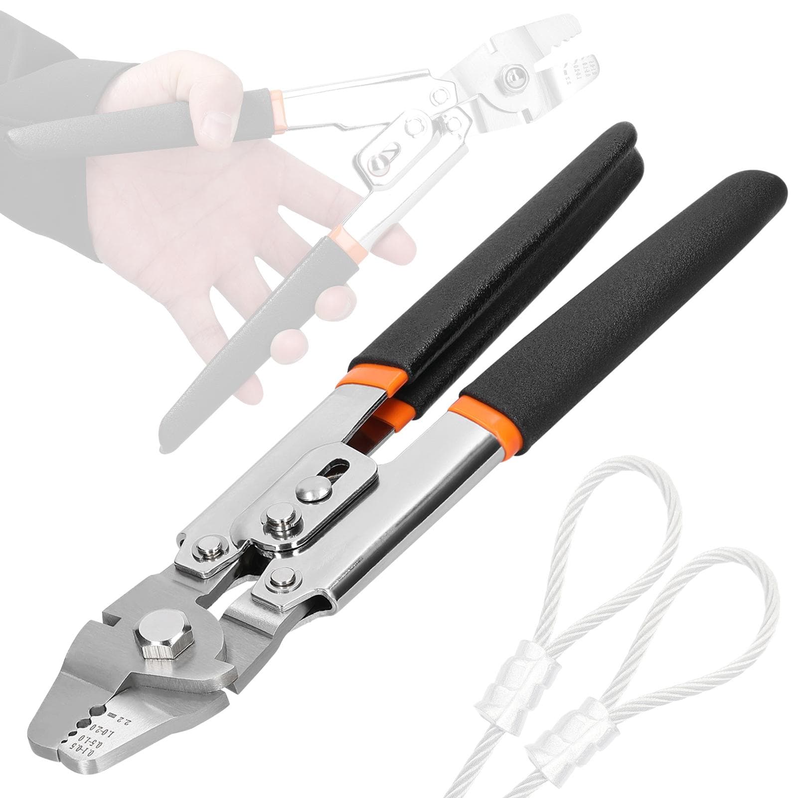 Portable Wire Rope Crimping Tool Clamp Plier Wire Rope Pressing Connector Fishing Lines Crimping