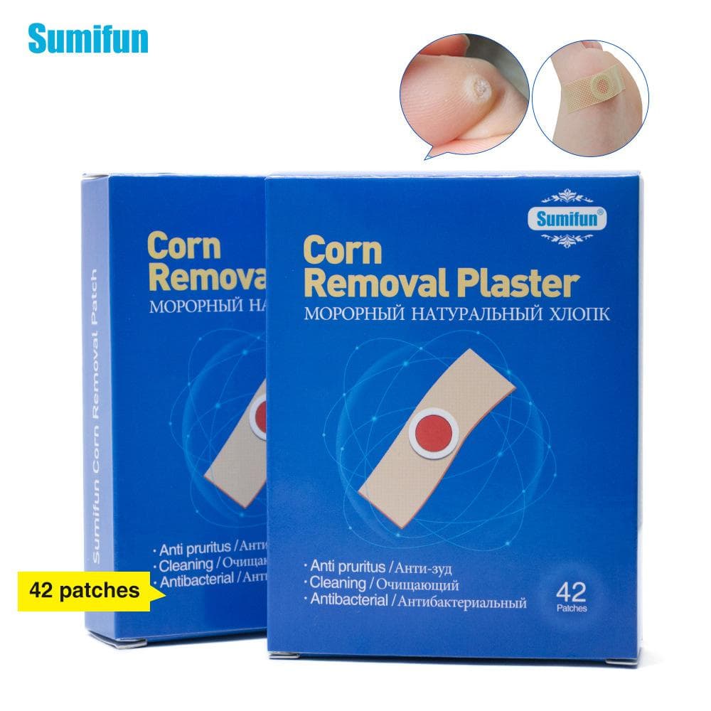 Sumifun 42pcs Foot Corn Removal Killer Calluses Plantar Pain Relief Curative Plaster Medical Sticker Corns Plaster 42pcs