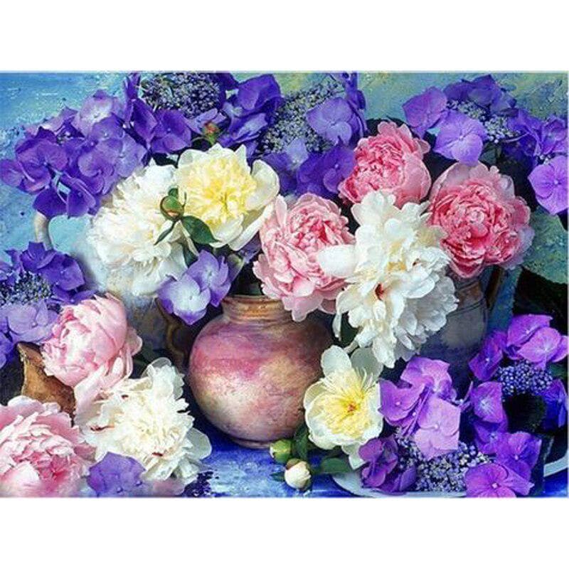 Diamond Embroidery Peony Flower Diamond Painting Full Kit Full Flowers 20X30CM