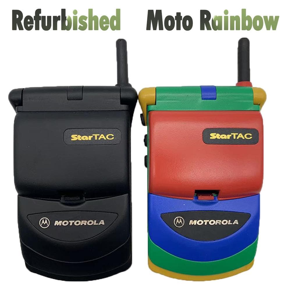 Refurbished Original Motorola StarTAC Rainbow 500mAh Mobile Phone Only Support English With 1 SIM simple set black