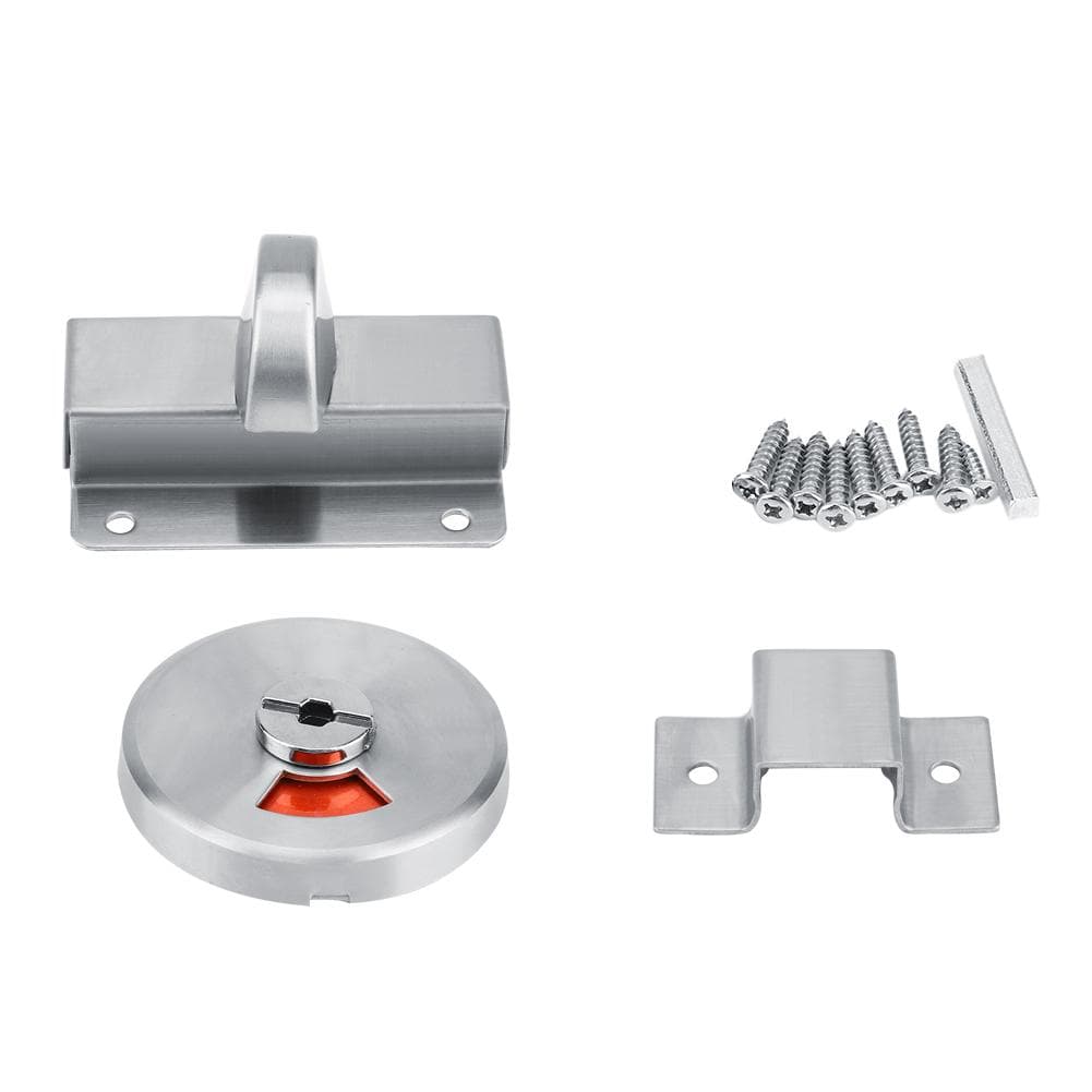 Bathroom Restroom Toilet Privacy Bolt Door Lock with Vacant Engaged Indicator and Screw Fitting