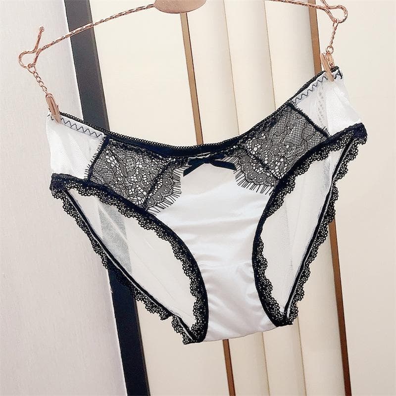 Panties Female Girl's Forged Lace High Elasticity Plus Briefs Size Sexy Silky Smooth Pure Lingerie Desire Seamless Underwear Panties briefs lingerie XL white