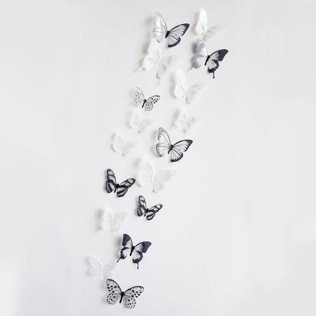 18pcs/lot Crystal Butterflies 3d Wall Sticker Beautiful Butterfly Living Room for Kids Room Wall Decals Home Decoration