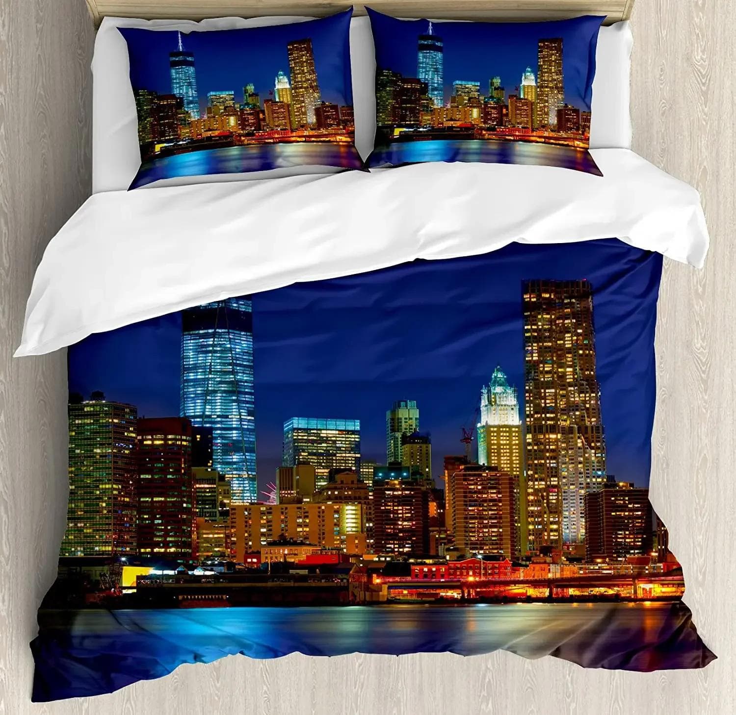 New York Bedding Set For Bedroom Bed Home New York City Collage Featuring with Different Duvet Cover Quilt Cover And Pillowcase EU single(135x200cm)