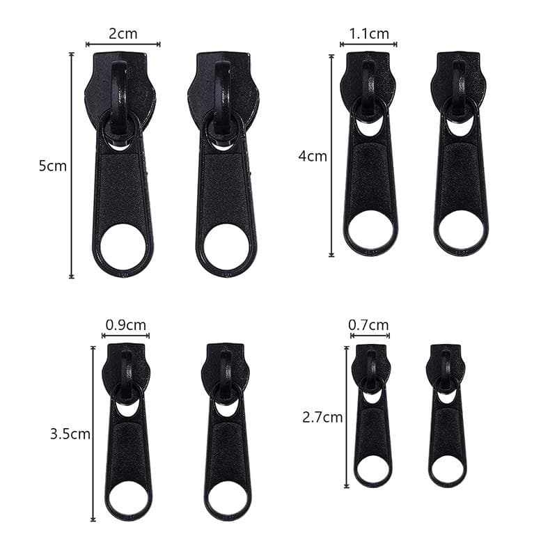 8Pcs 4 Sizes Set Universal Instant Fix Zipper Repair Replacement Slider Zippers For Sewing Clothes Bag Luggage Fix Repair 8pcs1