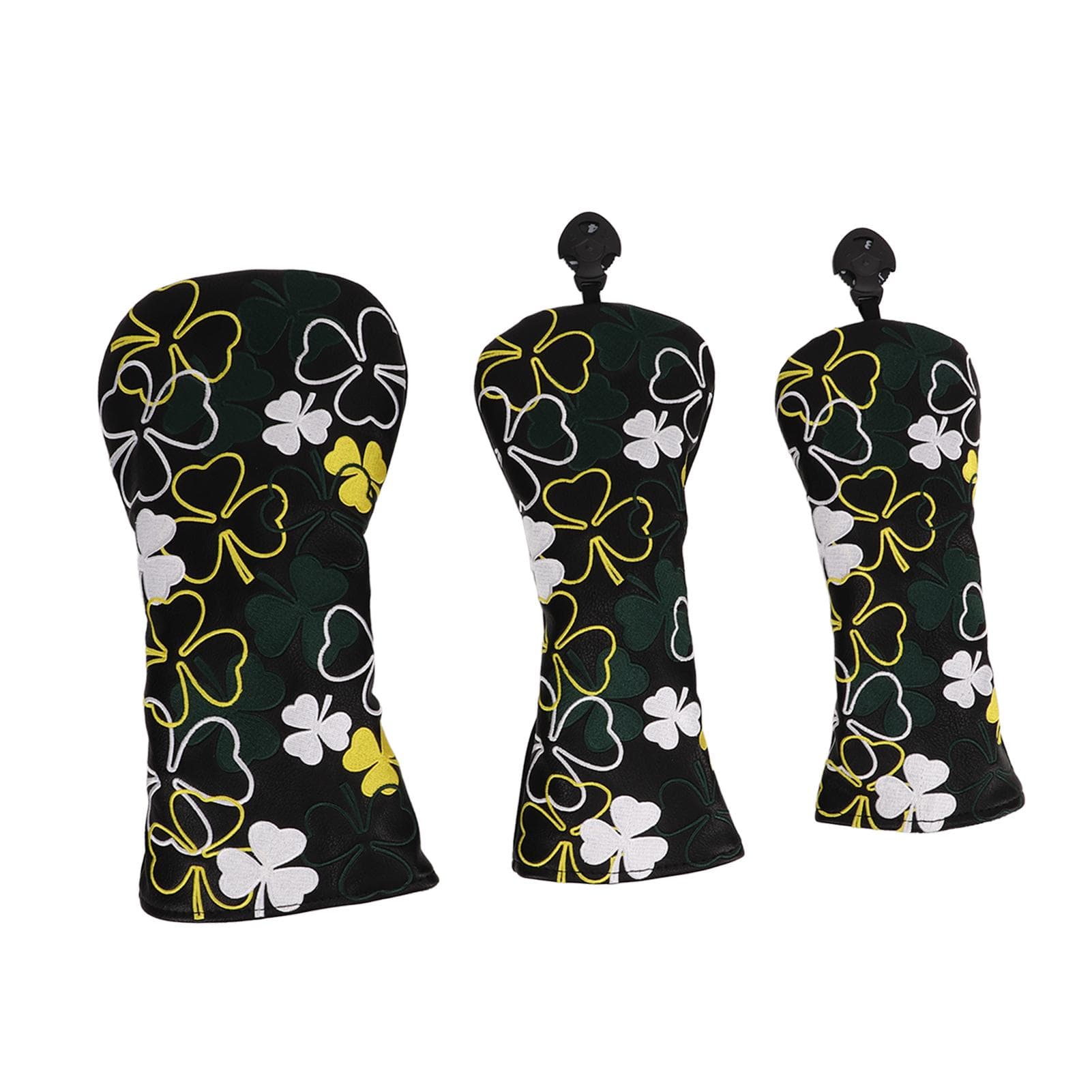 3PCS Golf Head Cover for Fairway Woods Driver Hybrids PU Waterproof Golf Club Headcover with Four