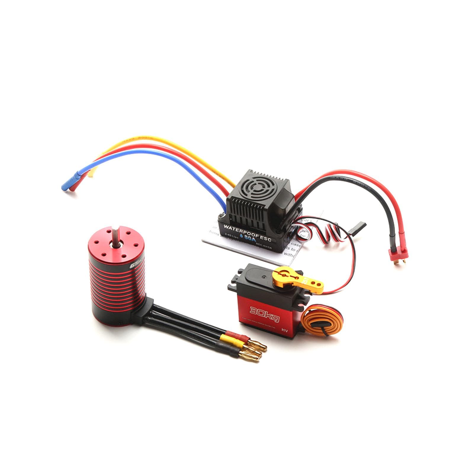 GTSKYTENRC Waterproof 3660 Brushless Motor 4200KV with 80A Brushless ESC 30KG Servo Replacement for 4200KV