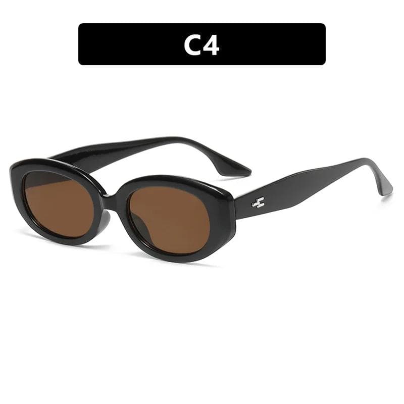 New Y2K Vintage Oval Sunglasses Women Men UV400 Protection Fashion Small Rectangle Sun Glasses Trendy Eyewear As Picture