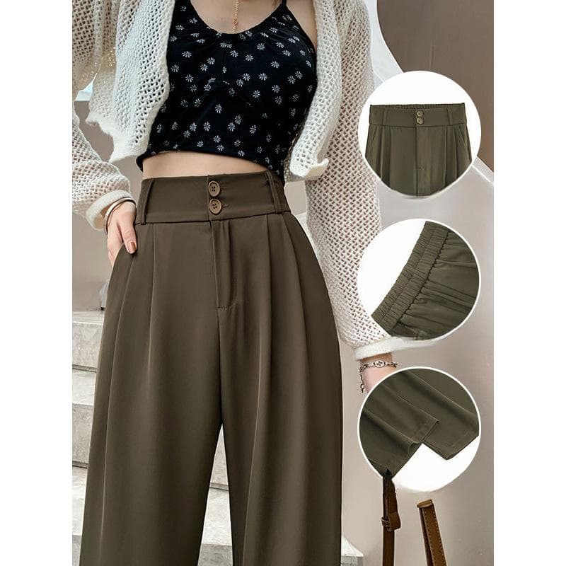 New Straight-leg Casual Suit Pants for Women In Spring and Autumn 5XL