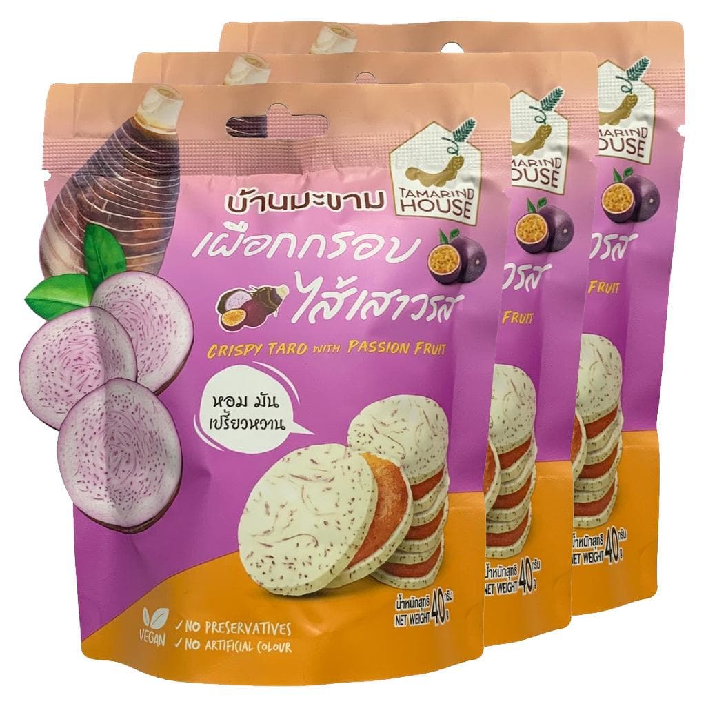 Tamarind House Crispy Taro with Tamarind / Passion Fruit 40 g. x 1 / 2 / 3 / 6 pcs 40 g. x 3 pcs
