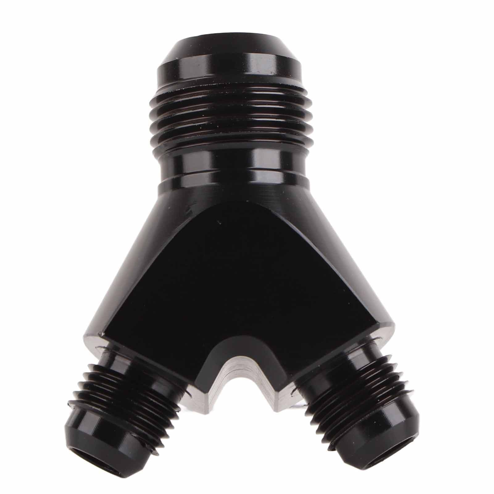 AN10 10AN to AN6 6AN Male Flare Connector Y Block Fitting Adapter Black