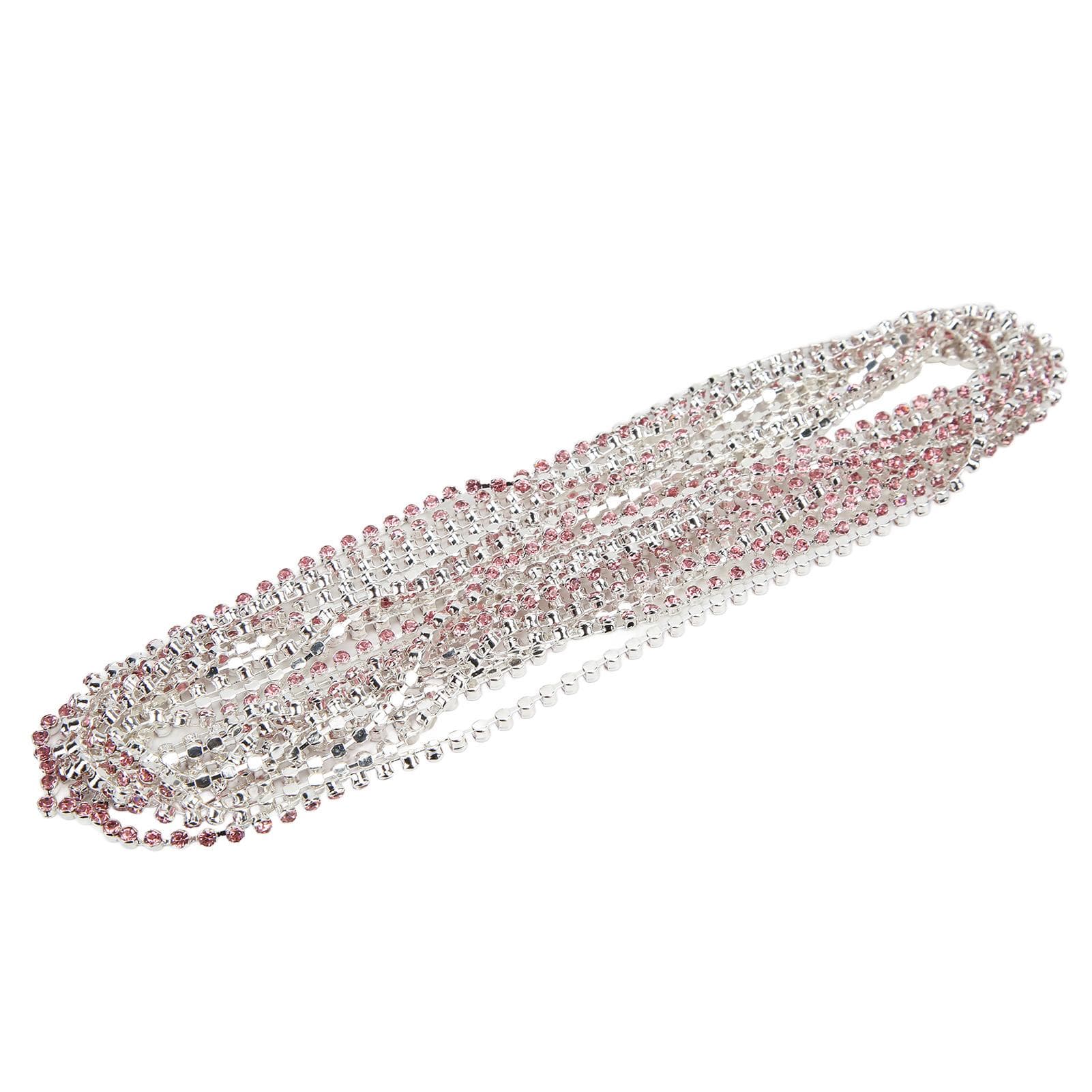 5 Yards Rhinestone Chain Strong Practicability Shiny Colorful Round Rhinestone Claw Chain for DIY
