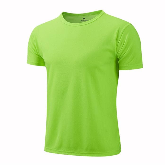 Summer Round Neck T-shirt Quick Dry Clothes Work Clothes Short-sleeved T-shirt XL fluorescent green