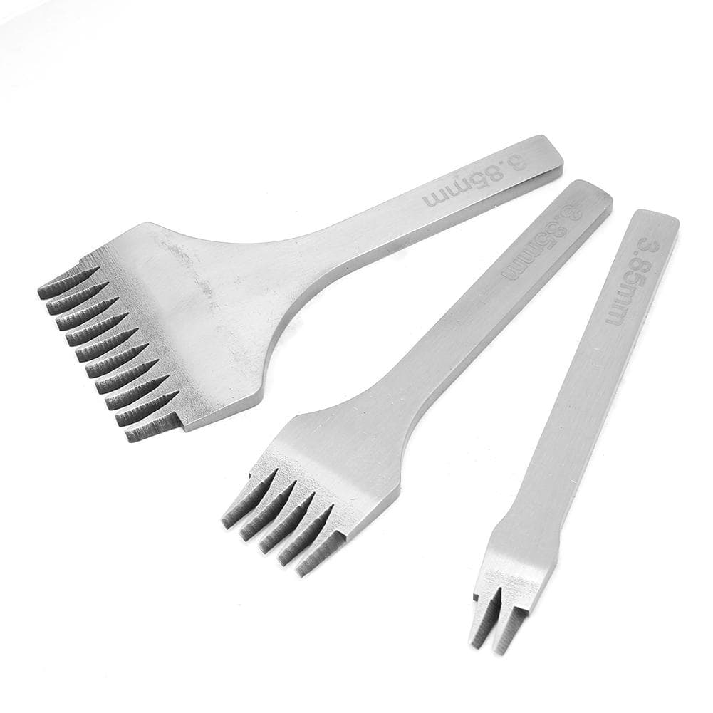 3pcs Handwork Leather PrO Stitch 2.73.03.383.85mm Leather Chisel Hole Punch Tool(3.85mm)