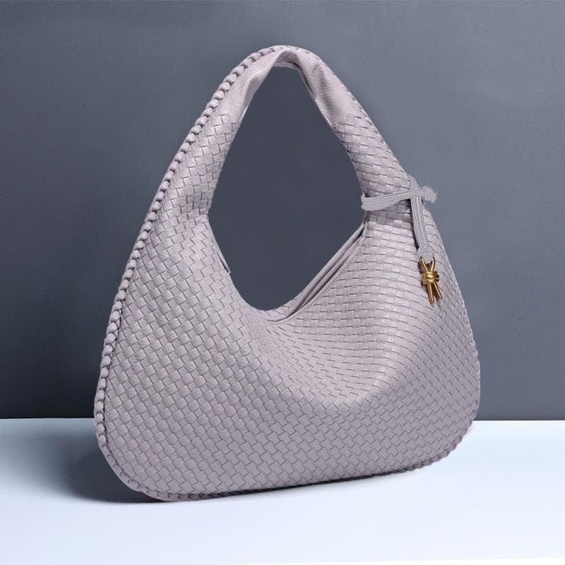 Large-capacity Hand-woven Women's Bag, Fashionable Single-shoulder Underarm Bag, Crescent-shaped Dumpling Bag, Crescent Moon Bag