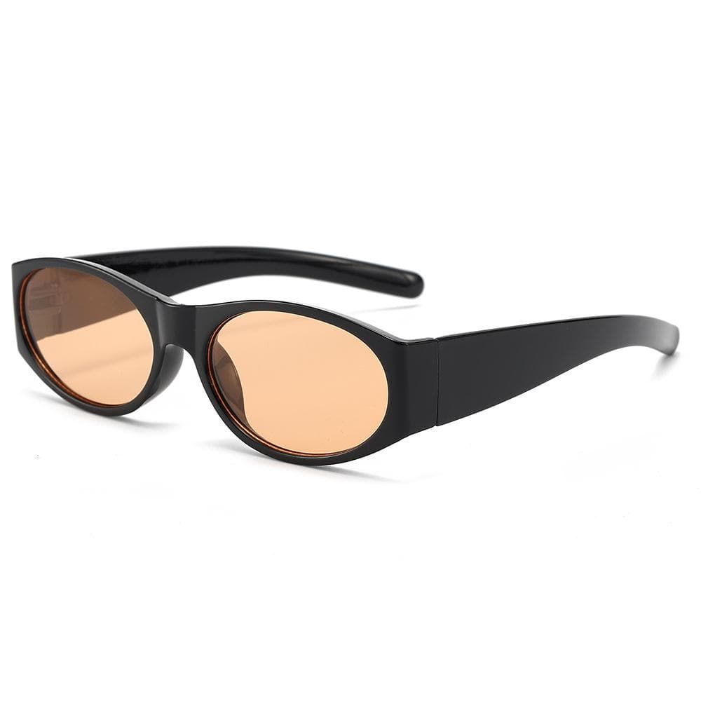 Trendy Vintage Small Oval Sunglasses Women Men Hip Hop Cat Eye UV400 Sun Glasses Female Leopard Black Punk Eyewear 1PC
