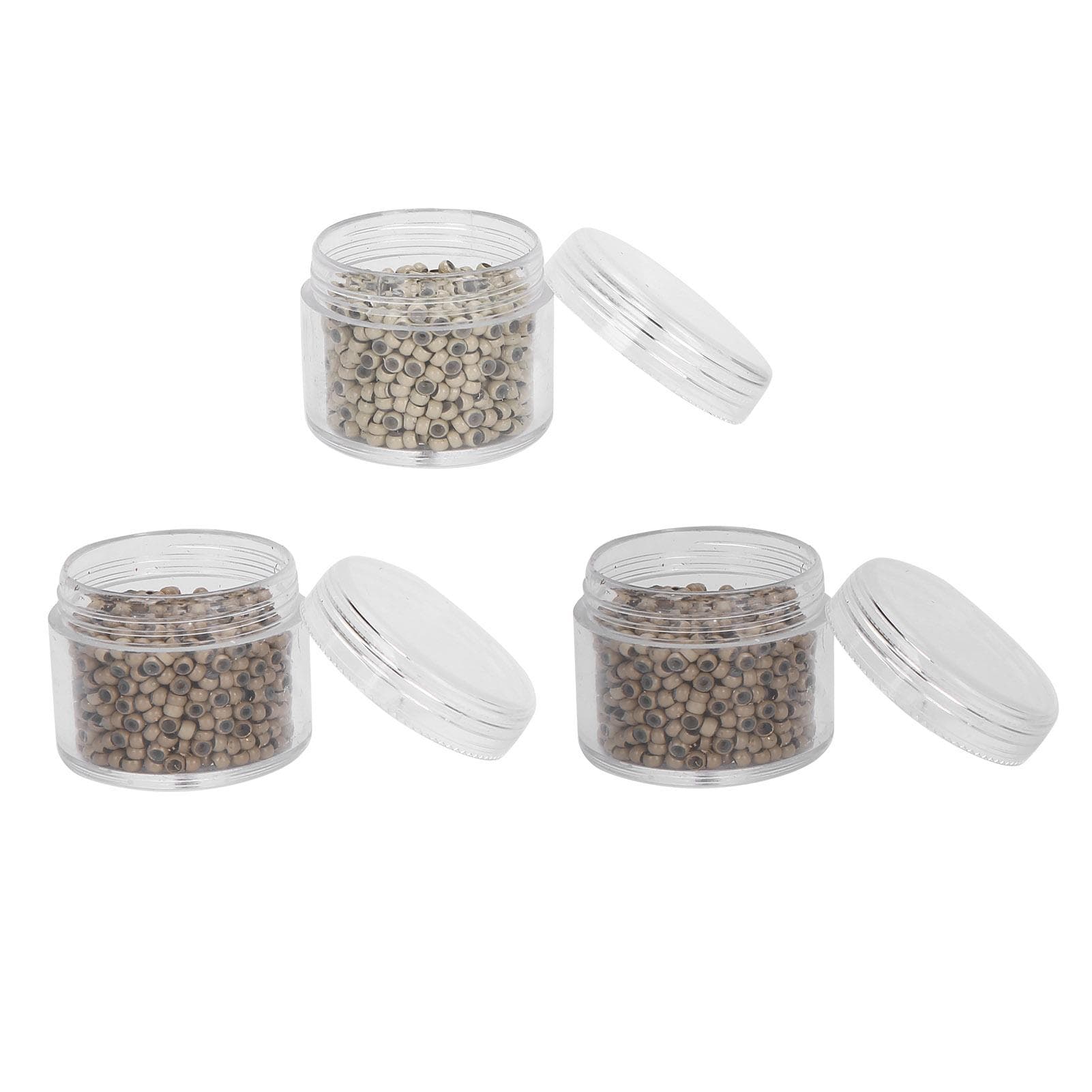 3 Bottles 3.0mm Silicone Micro Links Rings Beads Small Comfortable Hair Extension Tool (6#8#13#)