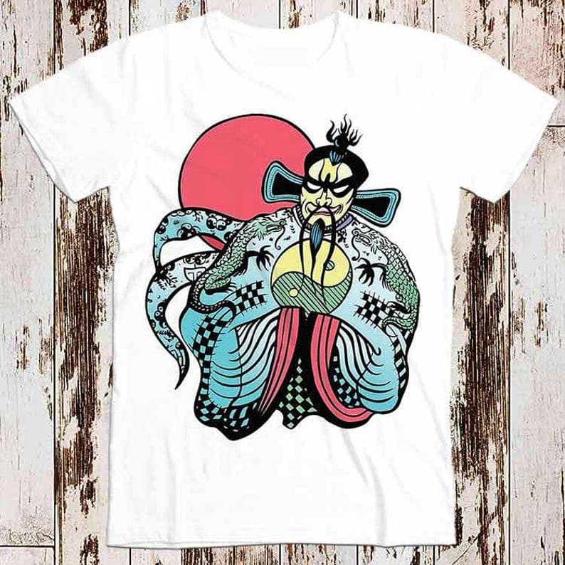 230 Gsm 100% Cotton Fu Manchu Evil Villain Printed Big Trouble In Little China Tee Top Vintage Unisex Ladies T Shirt 8335 XL white