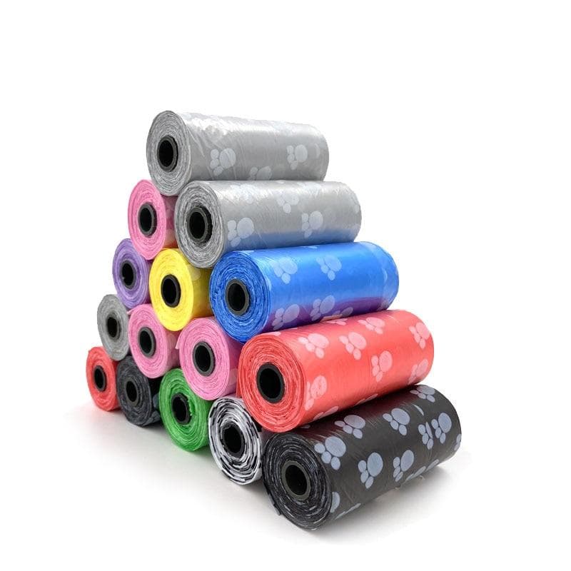5 /10 Roll Pet Dog Cat Poop Bags Disposable Garbage Bags Outdoor Clean Pets Supplies 10 Roll multicolour