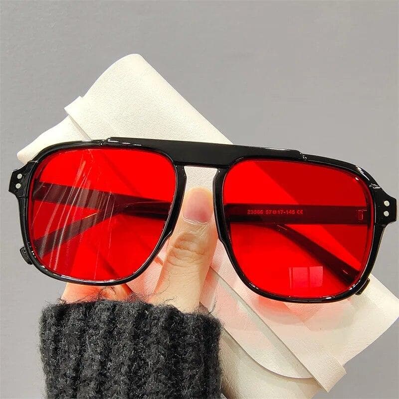 KAMMPT Candy Color Oversized Sunglasses for Women Men Vintage Square Trendy Fashion Brand Design Shade Eyewear