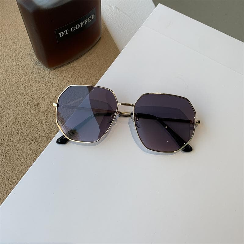 Polygon Metal Frame Square Sunglasses Fashion Luxury Vintage Sun Glasses for Women Men Unisex Brand Oculos De Sol MULTI