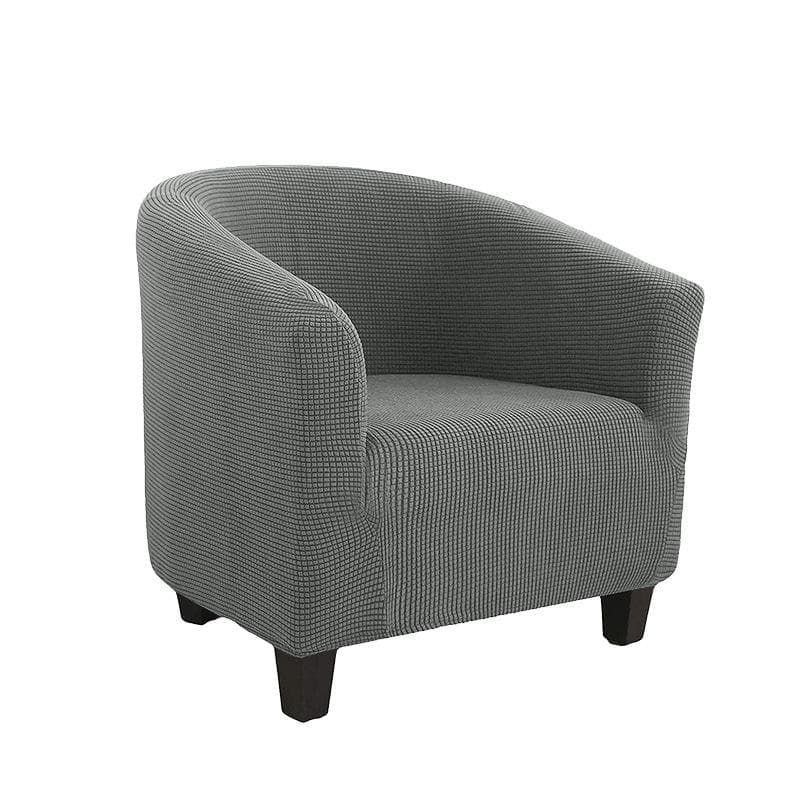 Club Chair Cover Stretch Tub Chair Slipcover Solid Color Sofa Cover Polar Fleece Couch Covers for Study Bar Counter Living Room 1 Pc dark grey