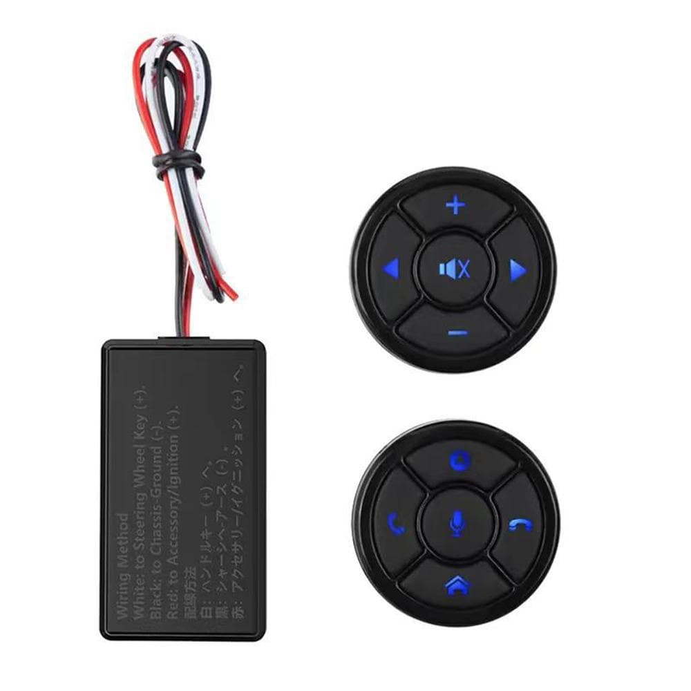 Car Multifunctional Steering Wheel Controller Wireless Steering Wheel Control Remote Button with 2 black