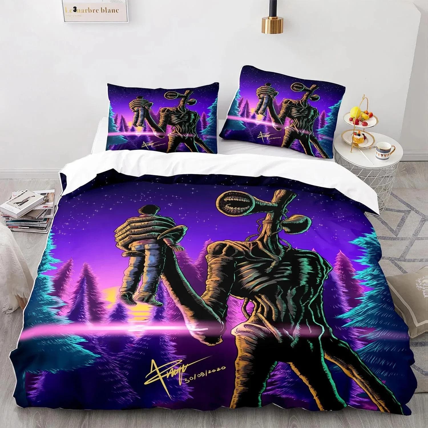 3D Print Siren Head Bedding Set Duvet Cover Bed Set Quilt Cover Pillowcase Comforter king Queen Size Boys Adult Bedding Set 70x133cm 2pcs