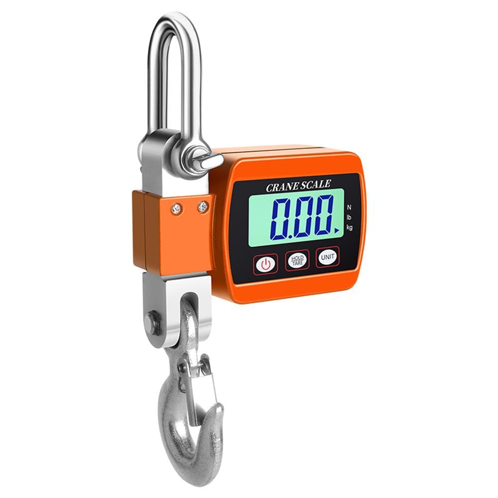 LCD Digital Display Crance Scale 0.05-500kg Portable Industrial Electronic Heavy Duty Weight Hook orange