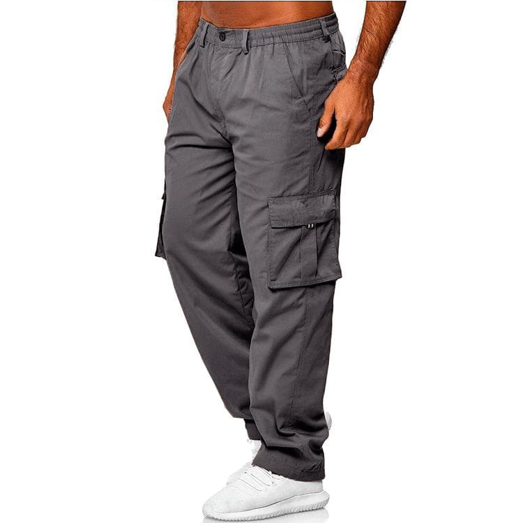Men's Cargo Pants Casual Multi Pockets Military Tactical Pants Male Outwear Loose Straight Slacks Long Trousers Plus Size Pants XL dark gray