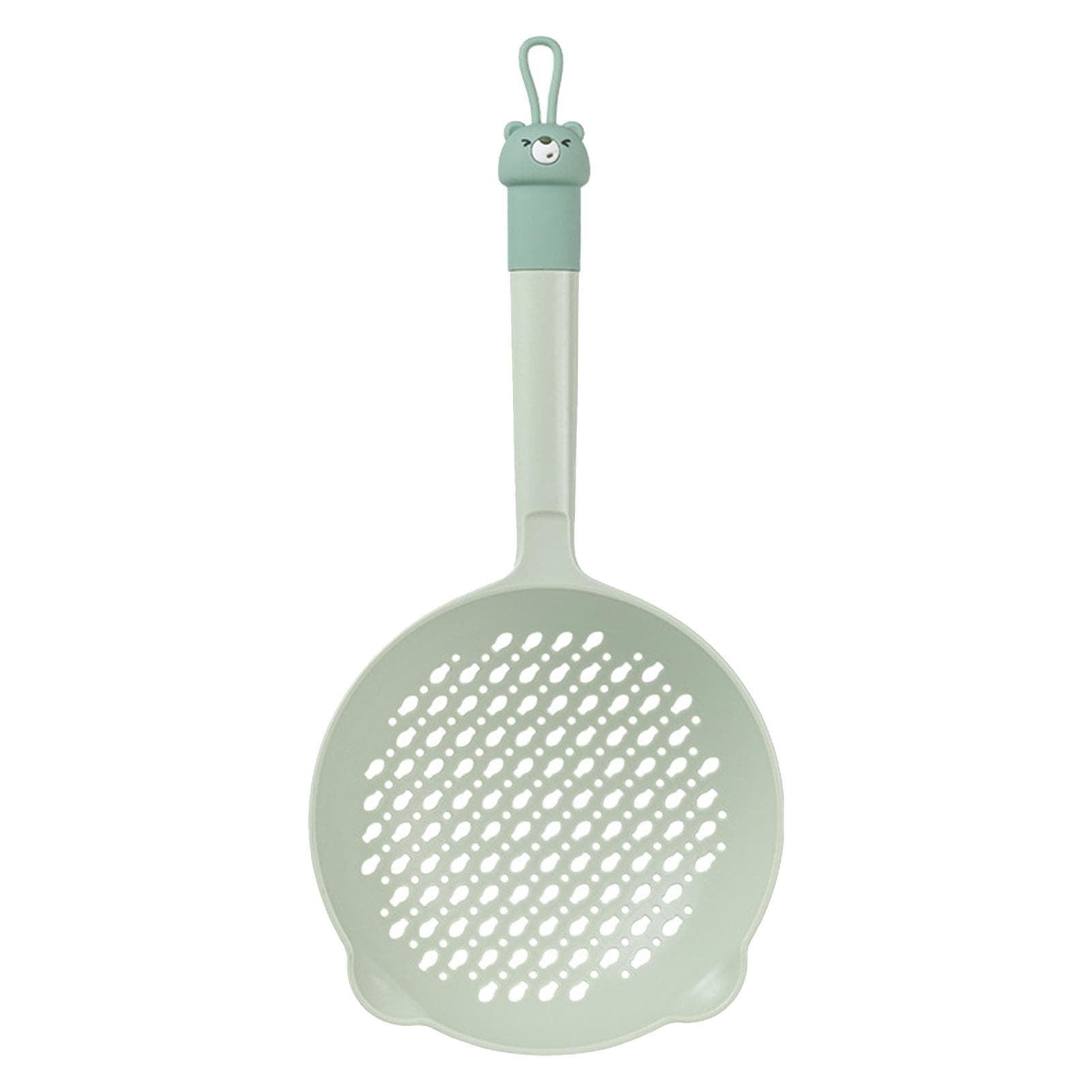 Ladle Fine Mesh Strainer Durable Nylon PVC Handle Heat Resistant Large Capacity Versatile Spoon Green