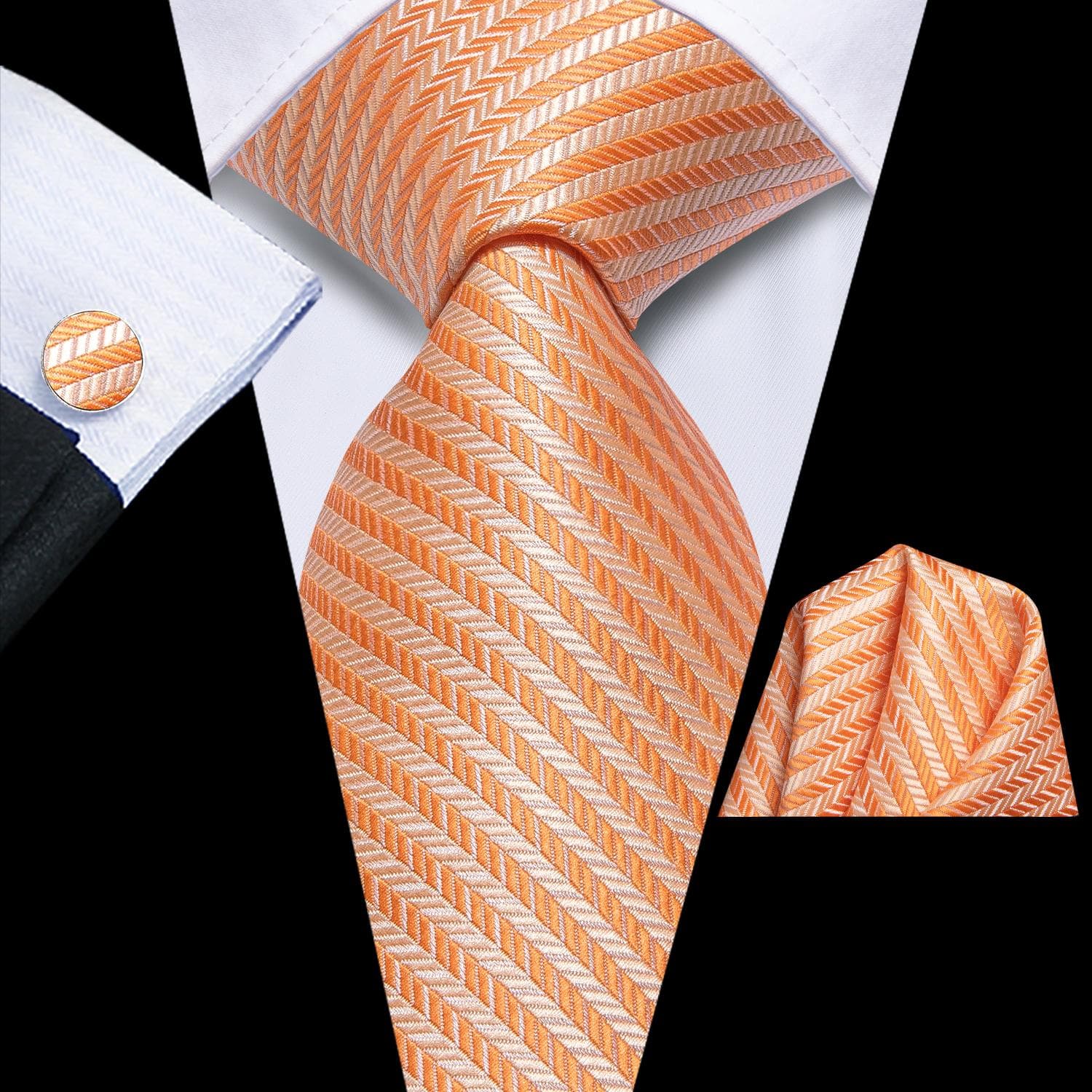 Hi-Tie Ties for Men Silk Tie Sets Pocket Square Cufflinks Wedding Formal Business Party Mens Tie Sets N-3862