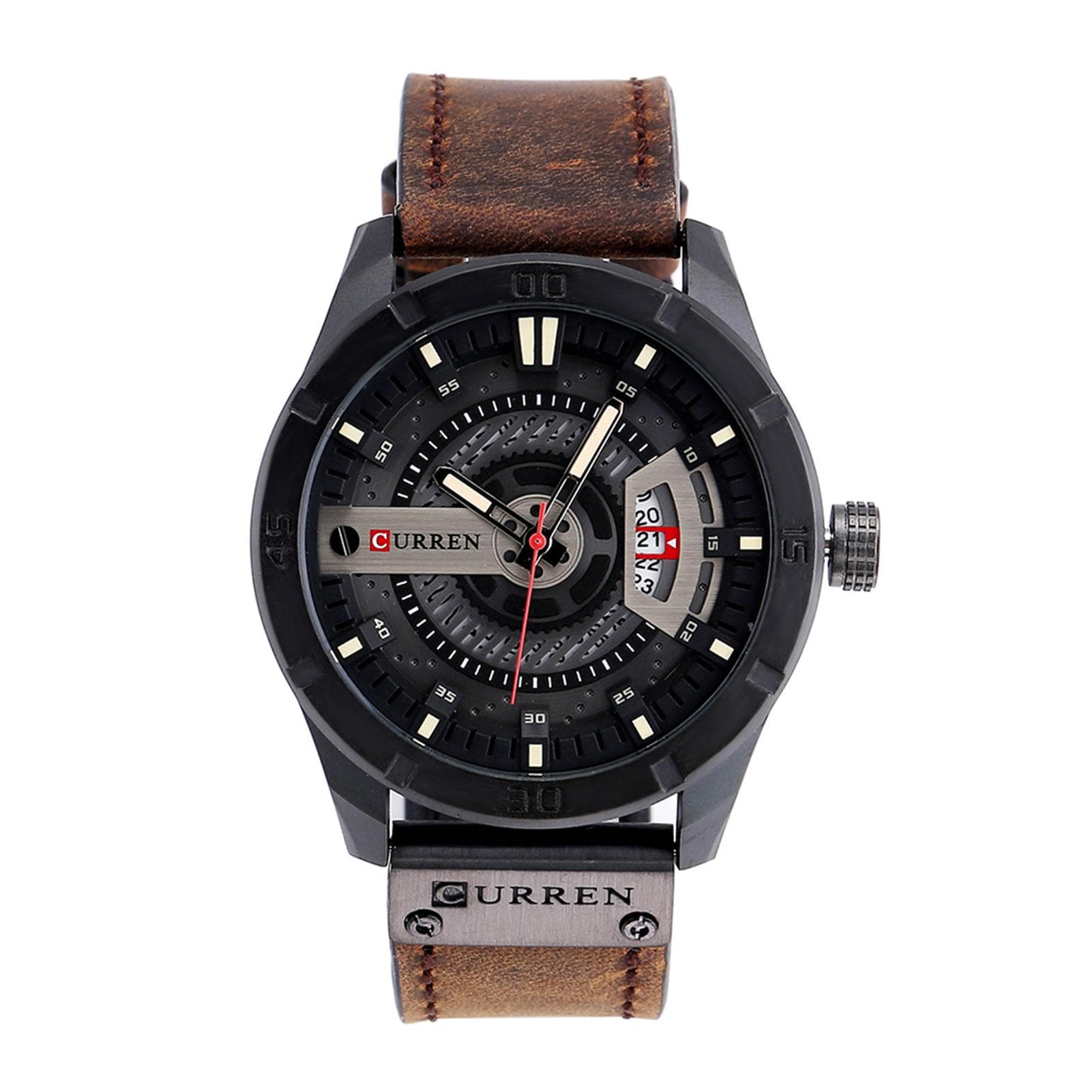 CURREN 8301 Men Watch Business Multifuntional Waterproof Watches Quartz Watch Black&black&dark brown